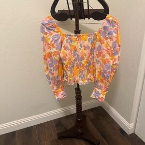 Free People Multicolor Floral Blouse